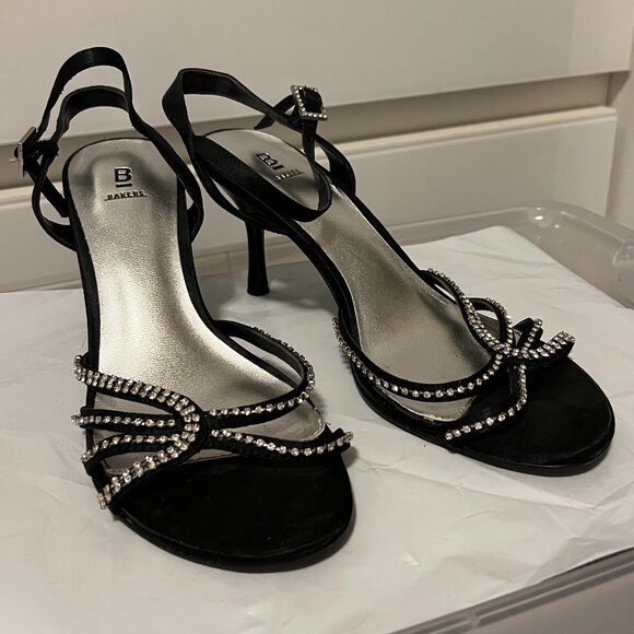 Bakers – Black Strappy Open-Toe Kitten Heels (Size 6.5) - Picture 1 of 5